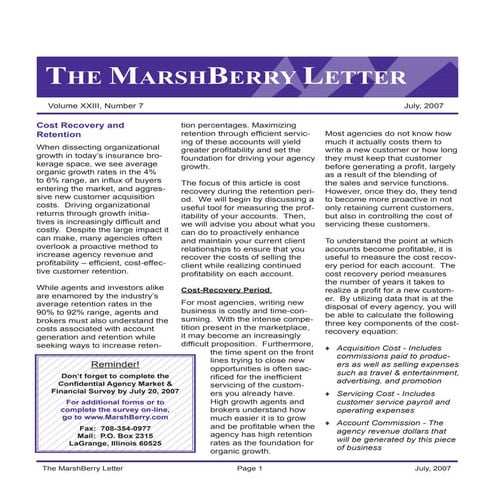 Costs Recovery &amp; Retention