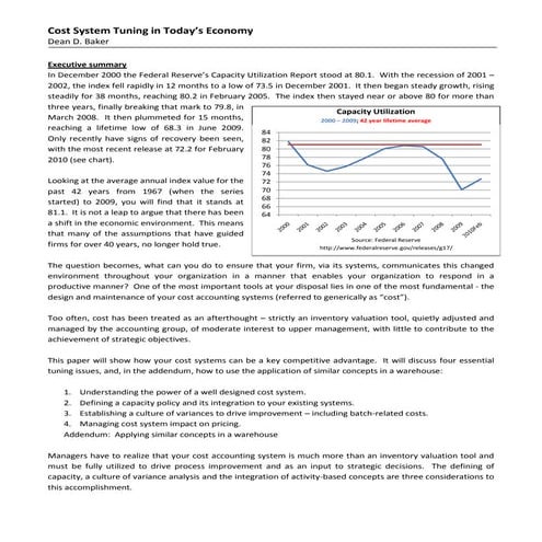 Cost System Tuning in Today's Economy
