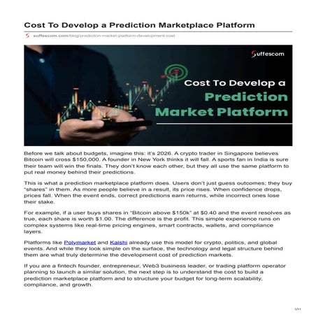 Decentralized prediction Marketplace Development | PDF