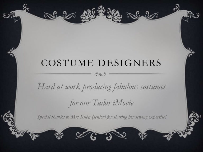 Costume designers presentation