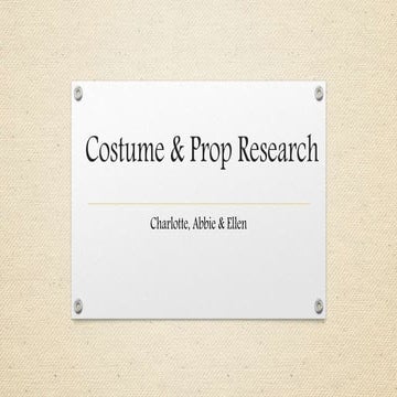 Costume & prop_research