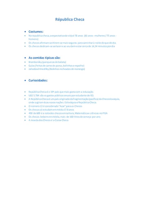 Costumes da Republica checa