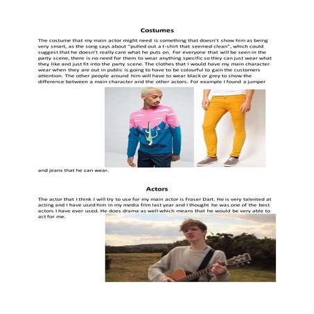 Costumes actors-props