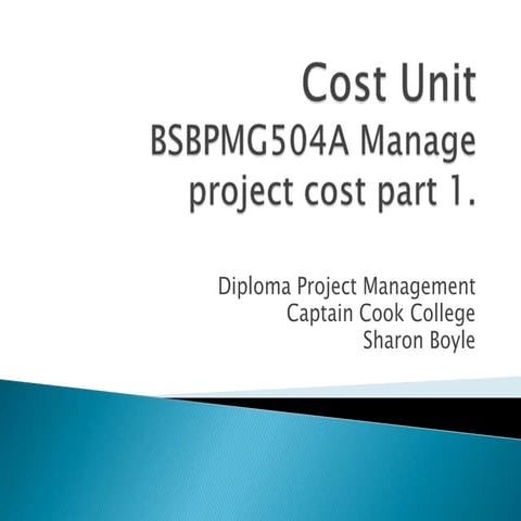 Cost unit 2013 part 1. 17  jan
