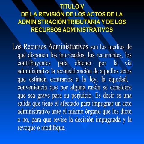 TITULO V   DEL CÓDIGO ORGÁNICO TRIBUTARIO  