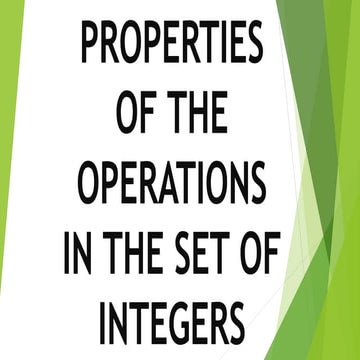 PRESENTATION ON THE PROPERTIES OF THE