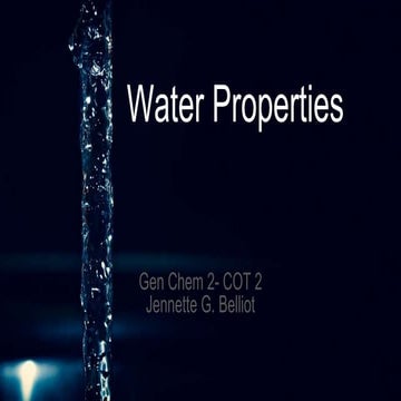 Gen Chem 1 COT 1 Water Properties Lesson plan