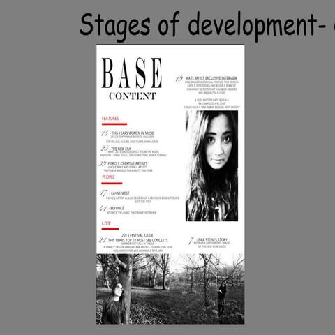Cotents page stages of development