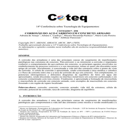 CORROSÃO DO AÇO-CARBONO EM CONCRETO ARMADO