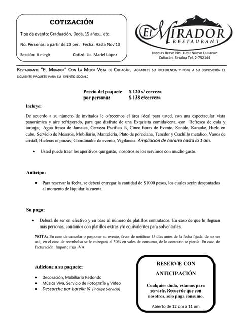 formato de cotizacion para eventos tirevi fontanacountryinn com formato de cotizacion para eventos