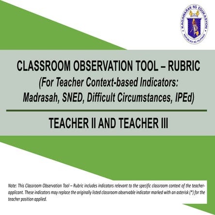 COT Rubric for Domain 3 Indicators (Teachers IV-VII Applicant).pdf