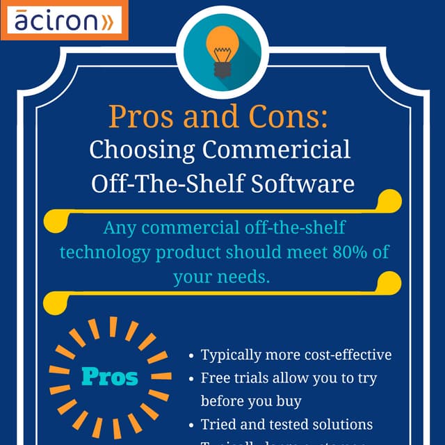 Commercial OffTheShelf Software Pros and Cons PDF