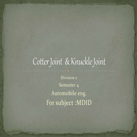 Cotter and knuckle joint