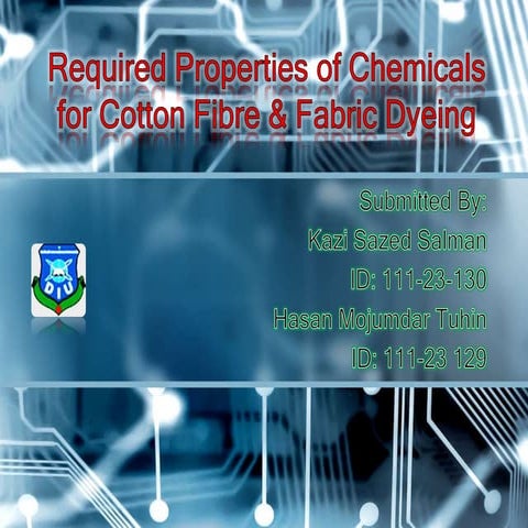 Cotton fibre dyeing in textile