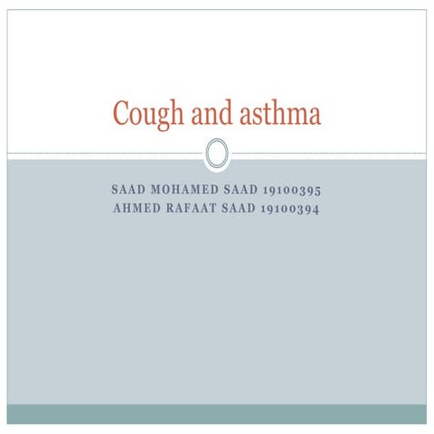 Cough and bronchial asthma | PPT