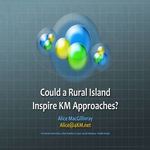 Could a Rural Island Inspire KM Approaches?