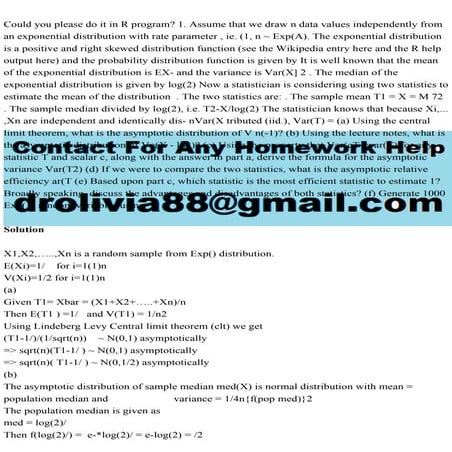 Could you please do it in R program 1. Assume that we draw n data v.pdf