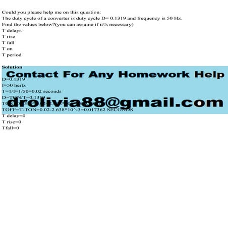 Could you please help me on this questionThe duty cycle of a conv.pdf