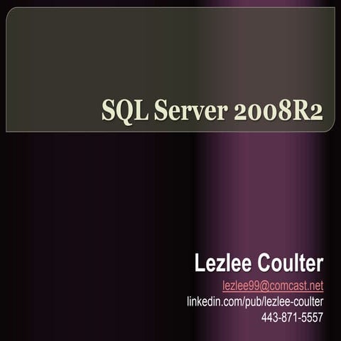 Lezlee Coulter SQl Server Portfolio