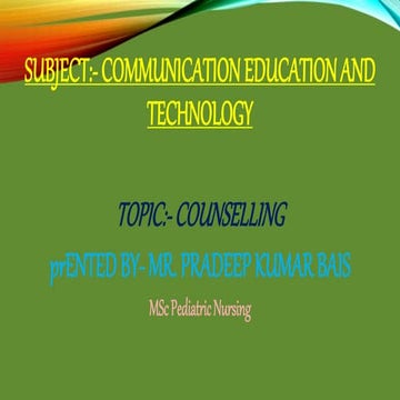 Councelling Communication Education And Technology of Nursing
