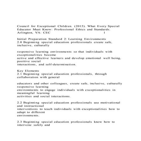 Council for Exceptional Children. (2015). What Every Special E | DOCX