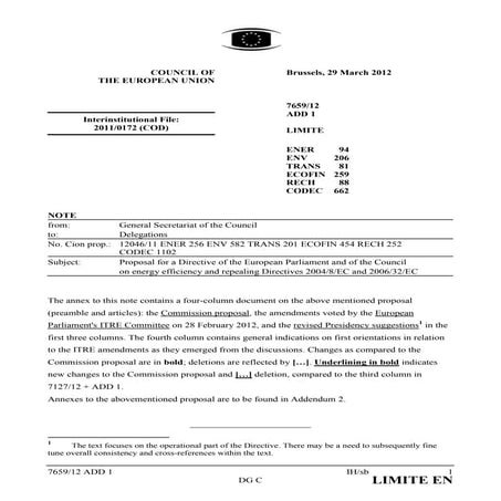 Working document for informal trialogue 04/04/2012
