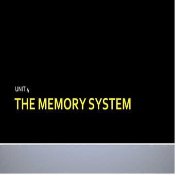 The Memory system in computer organization