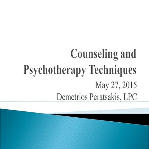 Counseling and psychotherapy  techniques demo on directives wed may 27 2015 f...