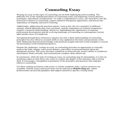 Counseling Essay