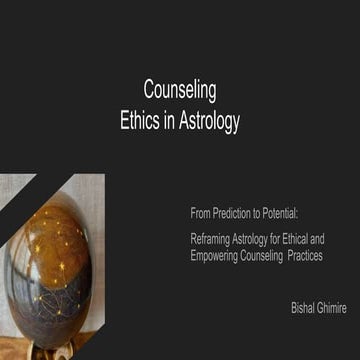 Counseling Ethics in Astrology for better Mental Health
