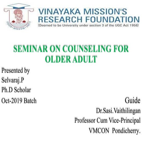 COUNSELING FOR OLDER ADULT 