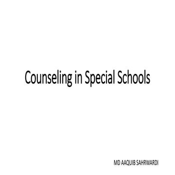 Counseling in special schools