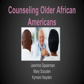 Counseling older african americans adults
