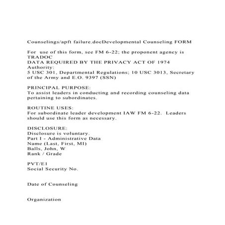 Counselingsapft failure.docDevelopmental Counseling FORMF.docx