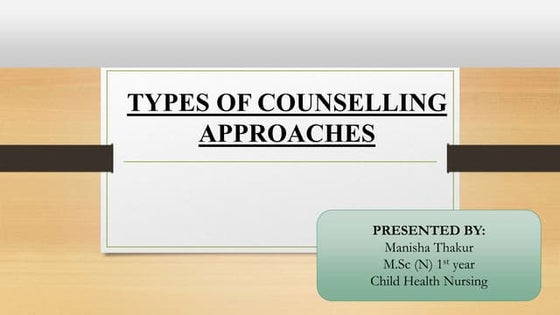 PRINCIPLES OF COUNSELLING | PPTX