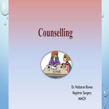 Counselling of a patient