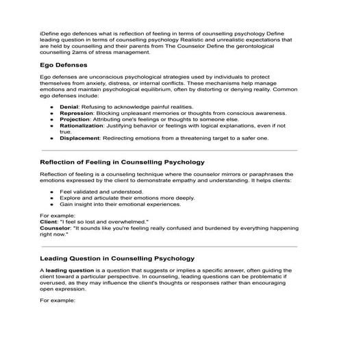 Counselling Psychology related  all topic pdf