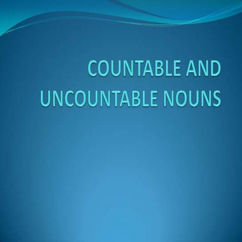 Countable and uncountable nouns