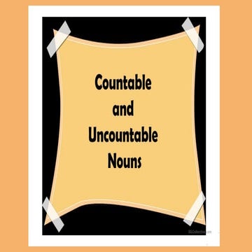 Countable and uncountable nouns