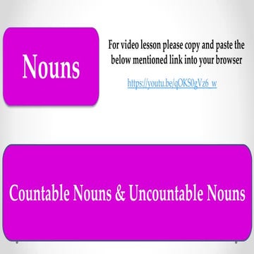 Countable and Uncountable Nouns in English Grammar