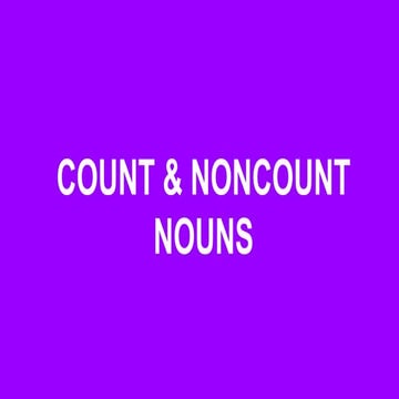 Count and noncount nouns