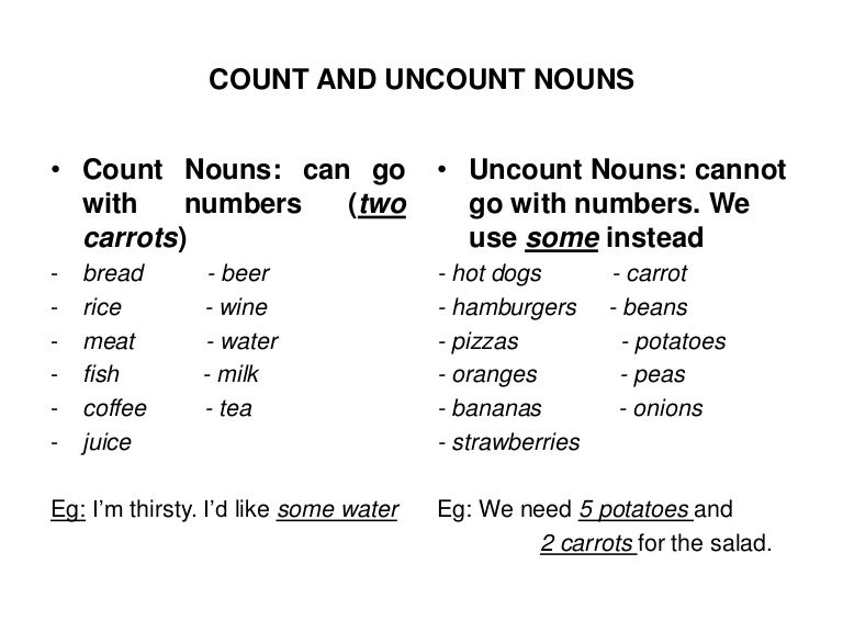 Count and uncount nouns