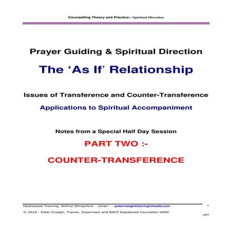 Counter transference & spiritual direction