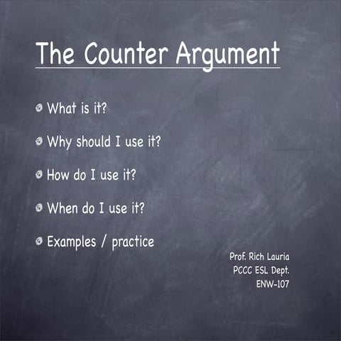Counter argument presentation