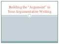 Teaching Counter arguments to students