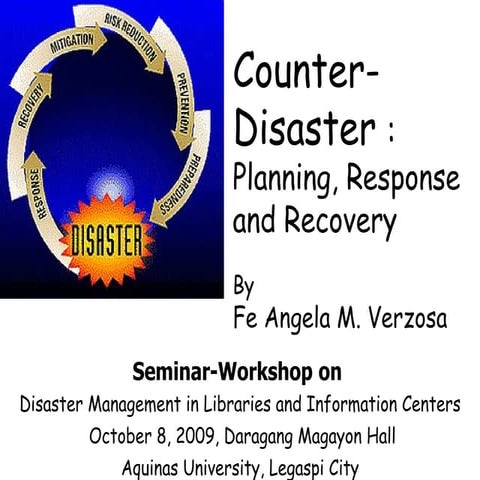 Counter Disaster Planning, Response And Recovery For Aquinas University ...