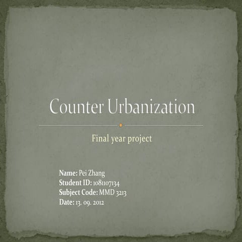Counter urbanization