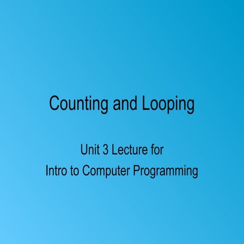 Counting and looping | PPT