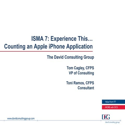 Experience This... Counting an Apple iPhone Application