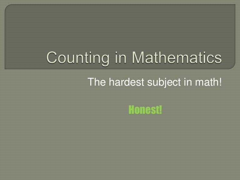 Counting in mathematics